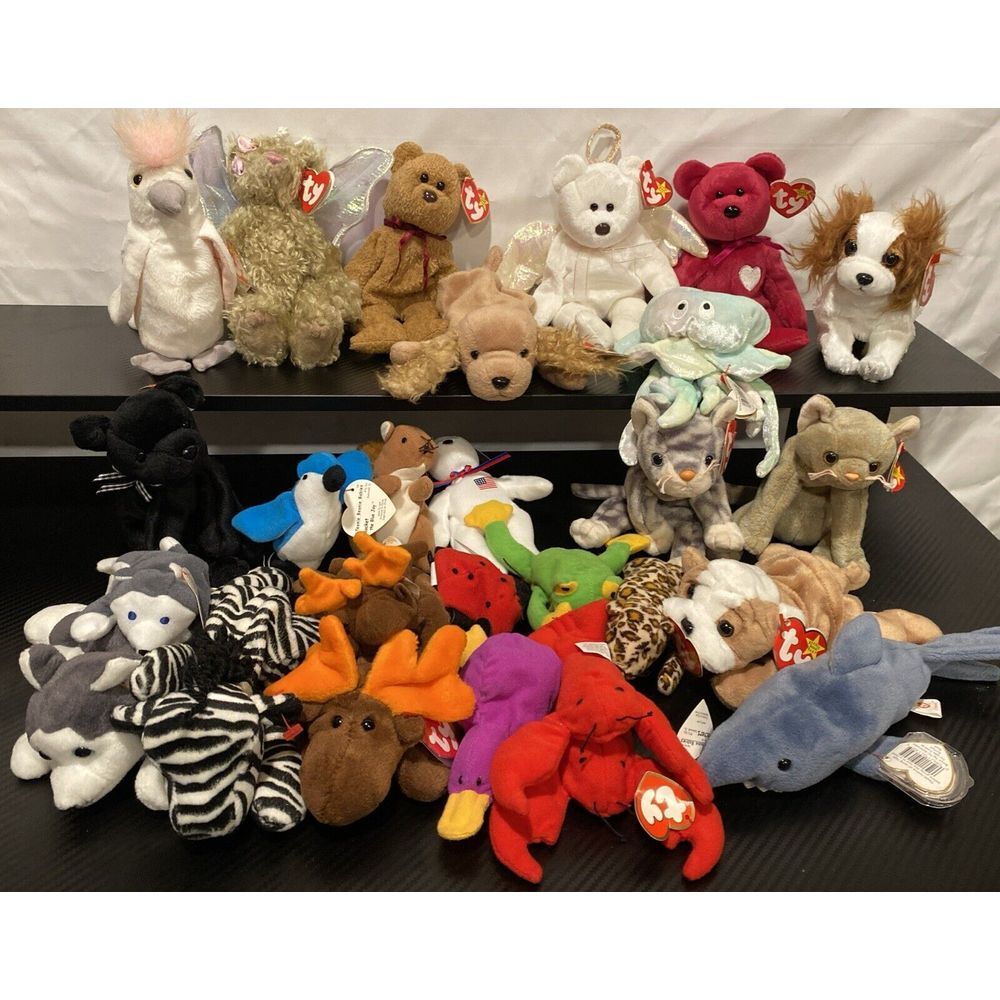 Ty Beanie Baby And Teenie Beanie Baby  Lot Of 27 Most All Have‎ Tags . Some Rare